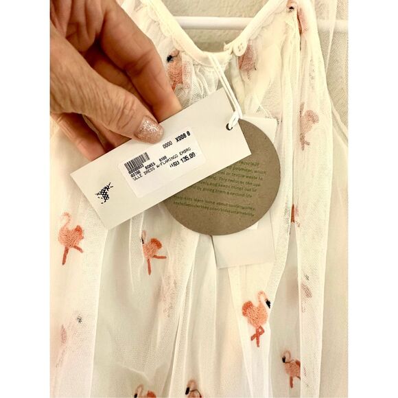NWT Flamingo Embroidered Jersey Dress from Stella McCartney Kids.  Size 8 - Picture 4 of 7